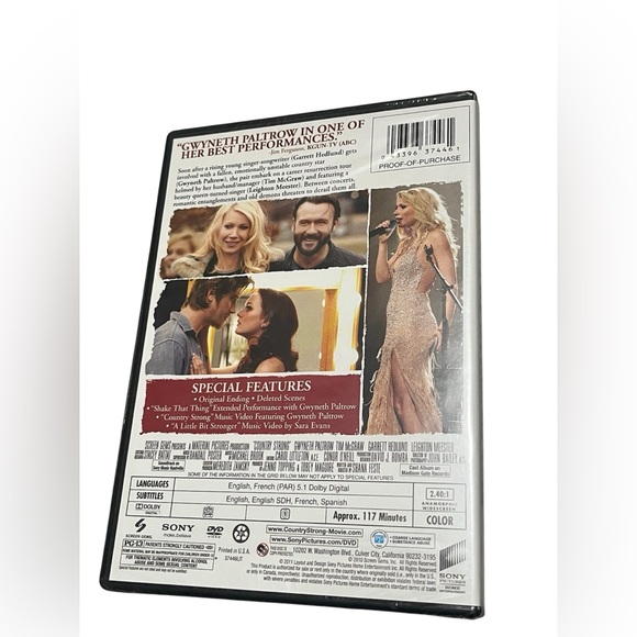 Country Strong (DVD) Movie Case with Red Accents - Picture 3 of 4